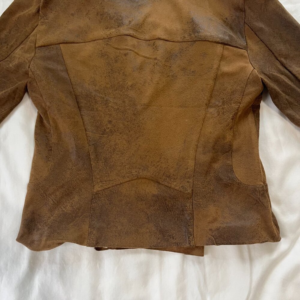Philosophy Republic Brown Faux Leather Zip Cup Jacket | Size 4 - Picture 9 of 9